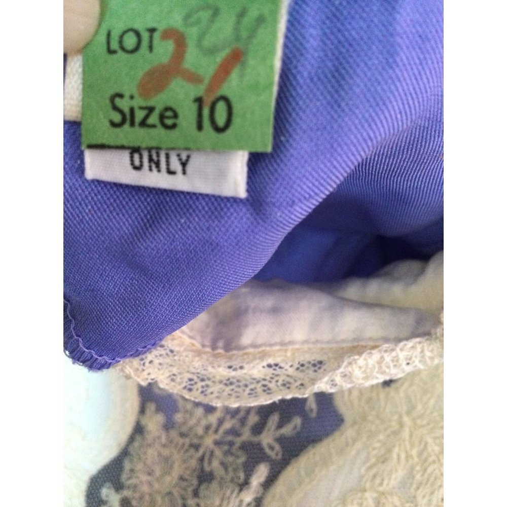 Vintage Joan Sparks for Daniel Barrett Midi Lace Dress Puff Sleeve Blue Size 10 - Picture 9 of 12